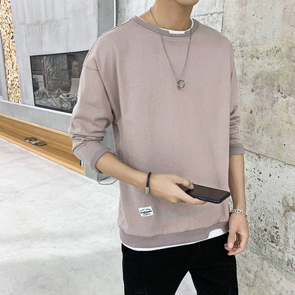Herren Sweatshirt Lässig Mit Kontrast Saum Modern