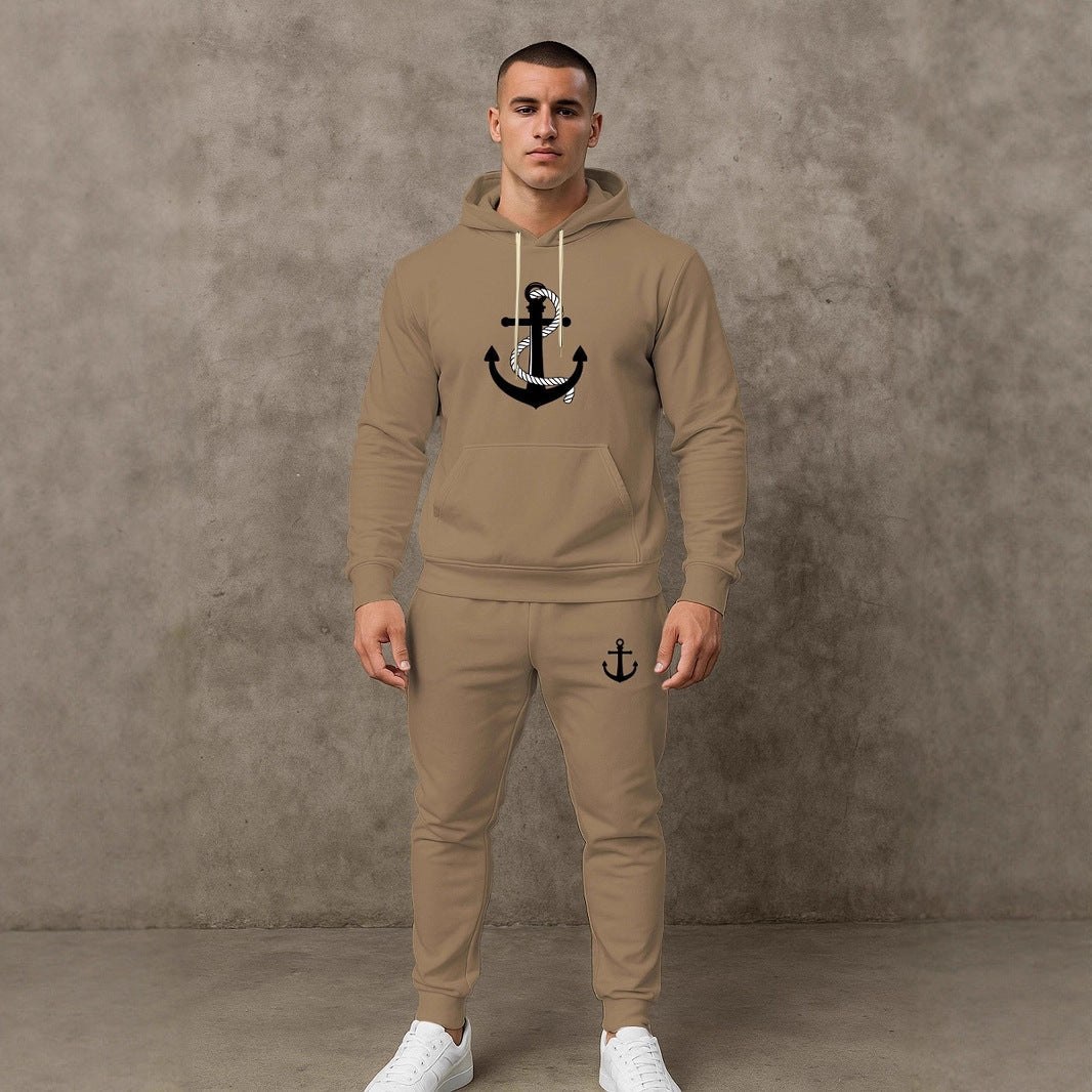 Herren Hoodie Set Maritim Anker Design Sportlich