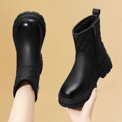 Damen Winterstiefel Gefüttert Warm mit Reißverschluss Rutschfest