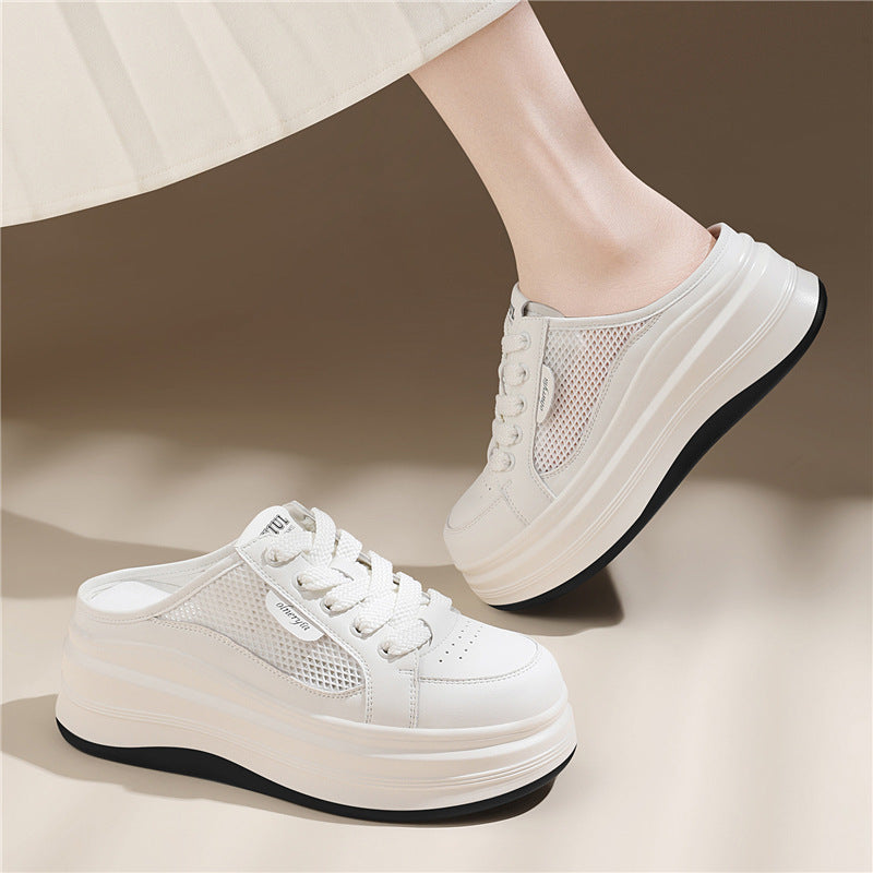 Damen Sneaker Plateau Bequem Atmungsaktiv Mesh
