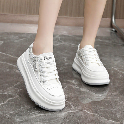 Damen Plateau Sneaker High Heel Sportschuh Trendy