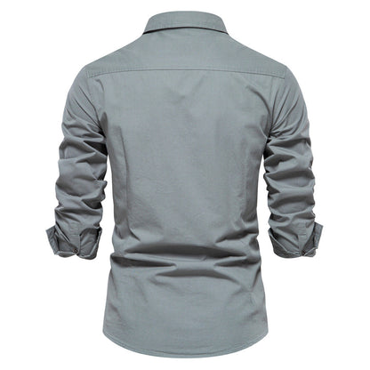 Herren Karohemd Modern Doppelbrusttasche Slim Fit