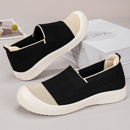 Damen Sneaker Slip-On atmungsaktiv Mesh Bequem Sportlich