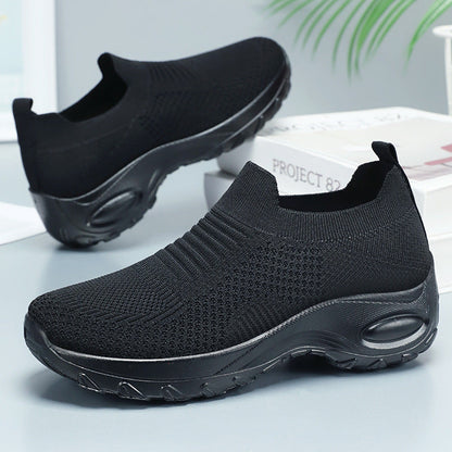 Damen Sneaker Atmungsaktiv Strick Schuhe Komfortabel Flexibel