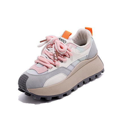 Damen Plateau Sneaker Hoch mit Farbverlauf und rutschfester Sohle Damen Schuhe