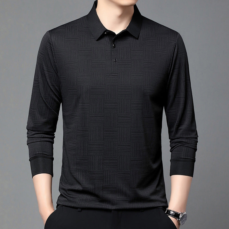Herren Poloshirt atmungsaktiv mit geometrischem Muster Modern