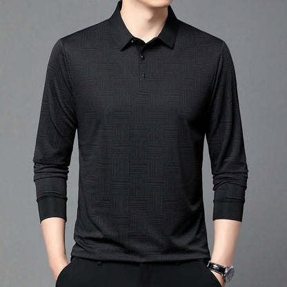 Herren Poloshirt atmungsaktiv mit geometrischem Muster Modern