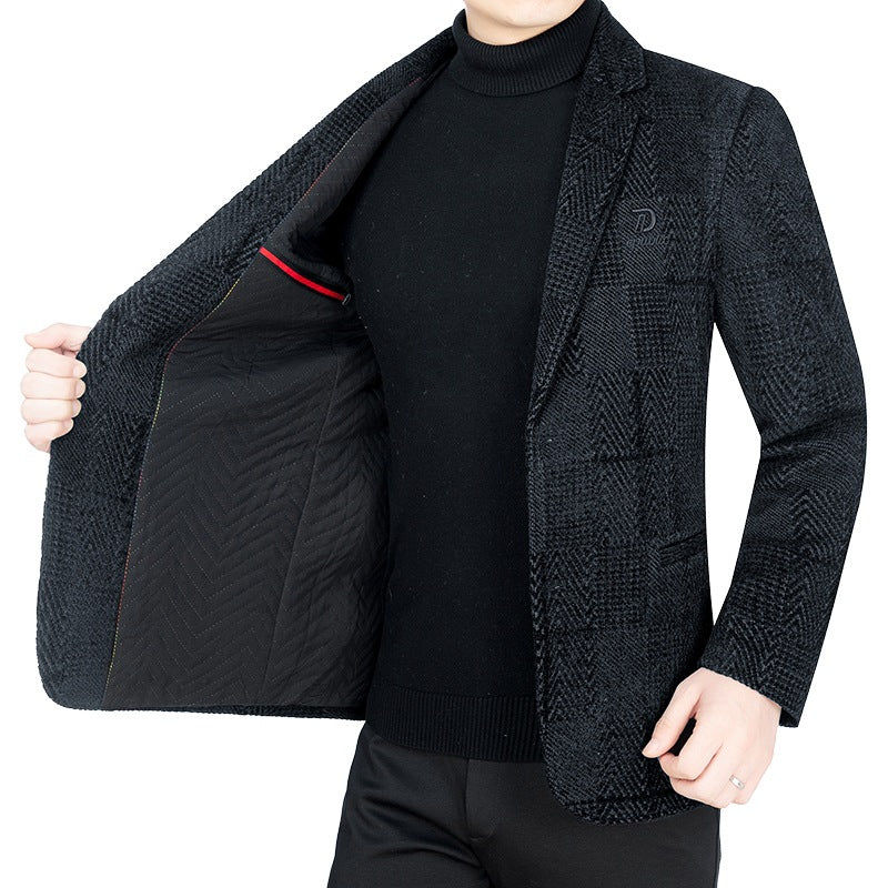 Herren Blazerjacke Wabenmuster Elegant Slim Fit