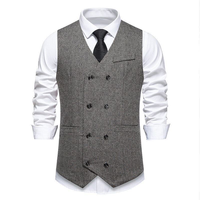 Herren Weste Doppelreiher Elegant Muster