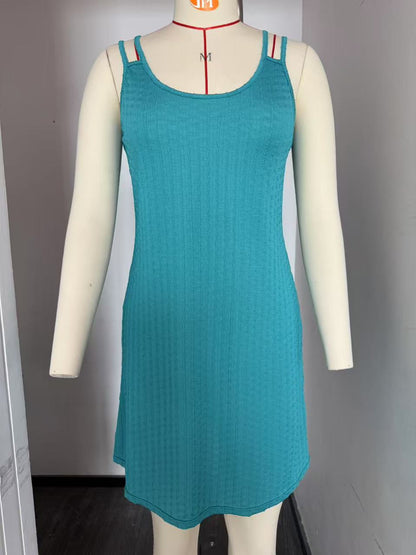 Damen Kleid Freizeit Elegantes Sommerkleid Mit Träger