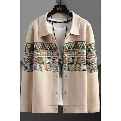 Damen Jacke Geometrisches Muster Trendig Elegant