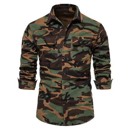 Herren Camouflage Hemd Mit Brusttaschen Militärstyle