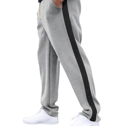 Herren Trainingshose Sportlich Elastisch Mit Knopfverschluss
