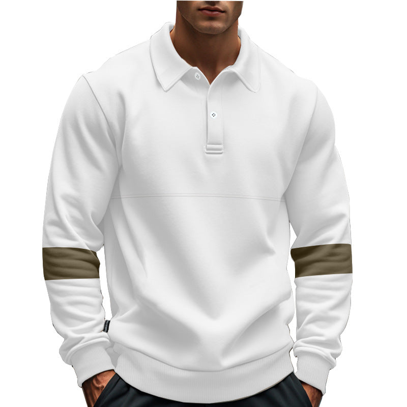 Herren Pullover Langarm Modern mit Kontrastbündchen