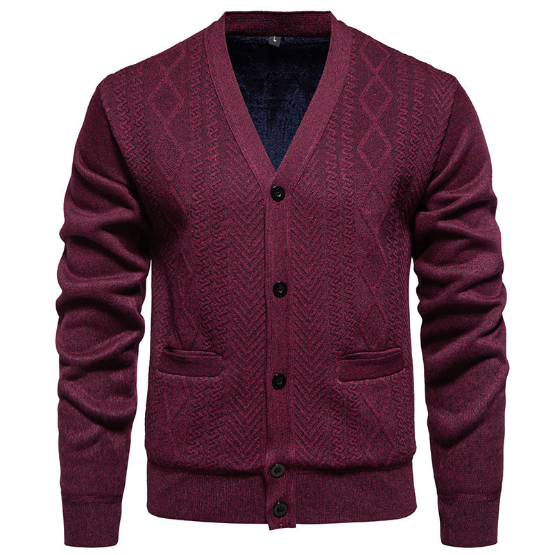 Herren Strickjacke Klassisch mit Taschen Modern