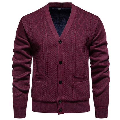Herren Strickjacke Klassisch mit Taschen Modern