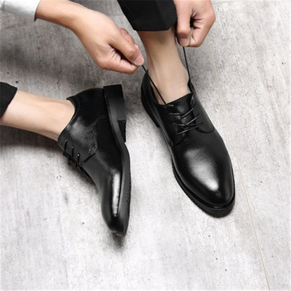 Elegante Herren Schnürschuhe Schwarz Lederschuhe