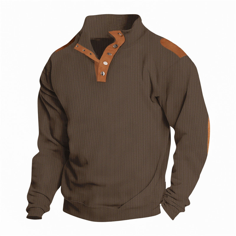 Herren Pullover Lässig Modern Knopfleiste Verstärkte Schultern