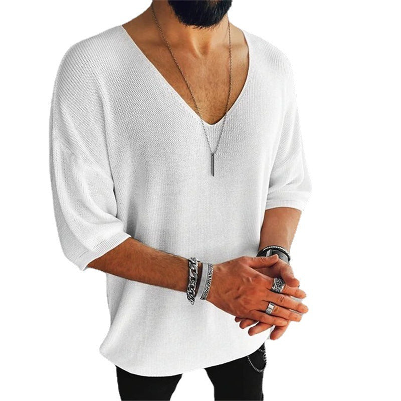Herren Pullover Übergröße V-Ausschnitt Großes Modell