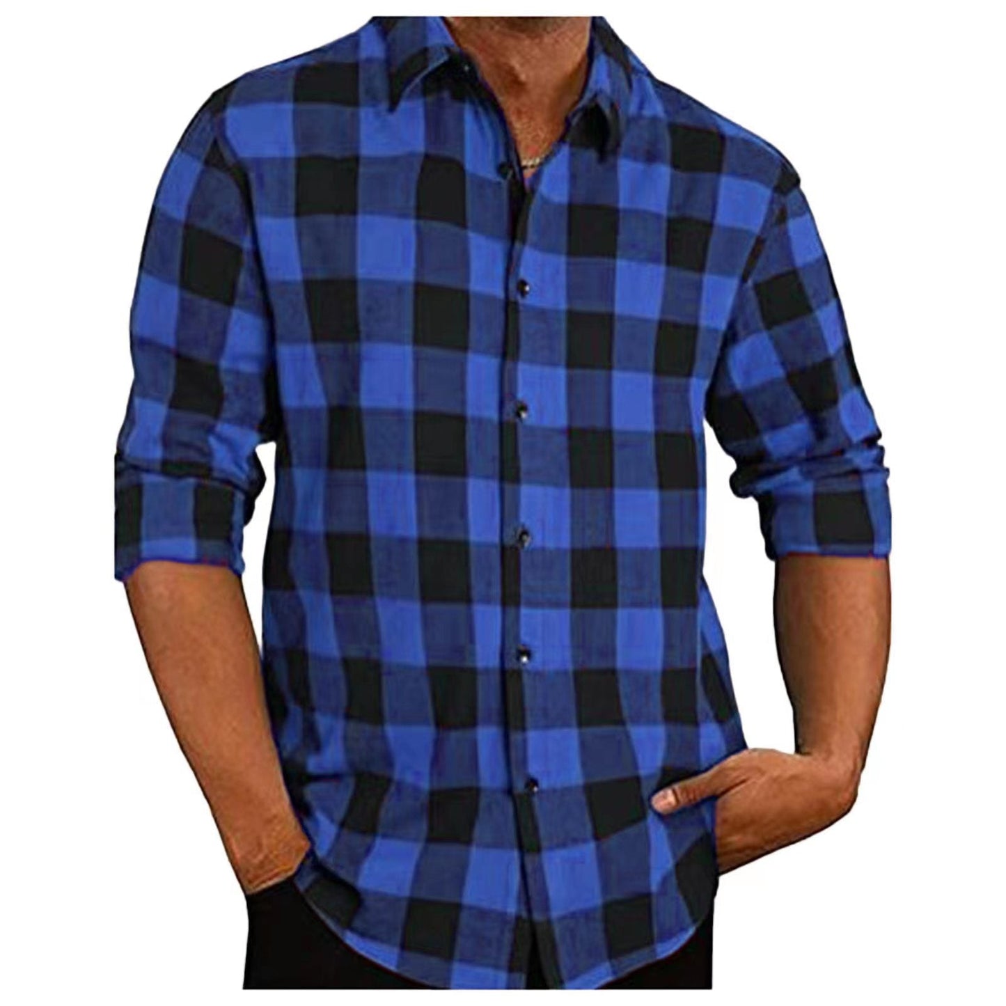 Herren Flanellhemden Kariert Elegantes Design