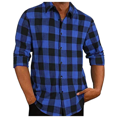 Herren Flanellhemden Kariert Elegantes Design