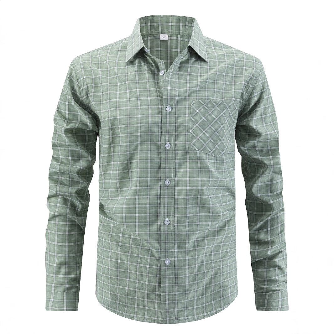 Langarmhemd Herren Karomuster Elegant Modern - BerlinGlamour
