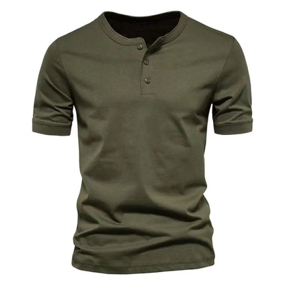 Herren Kurzarm-Shirt mit Knöpfen Bequem Modern