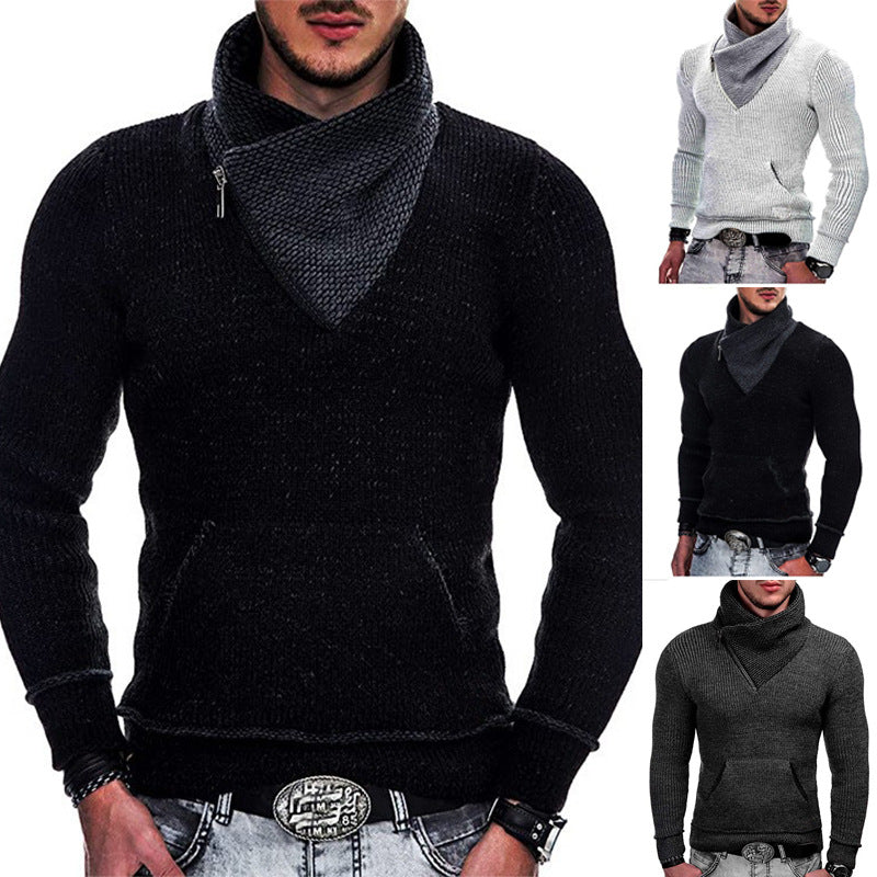 Stylisher Herren Pullover Modern mit Breitem Kragen - BerlinGlamour