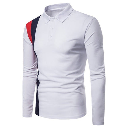 Herren Poloshirt Langarm Modern Farbblock Komfortschnitt