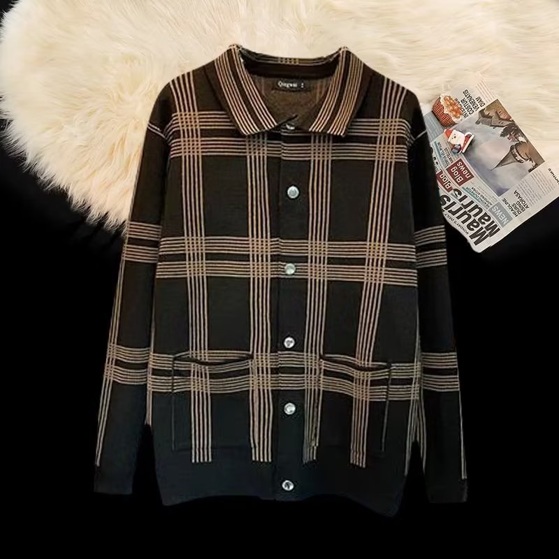 Damen Hemdjacke Kariert Praktisch Mit Taschen