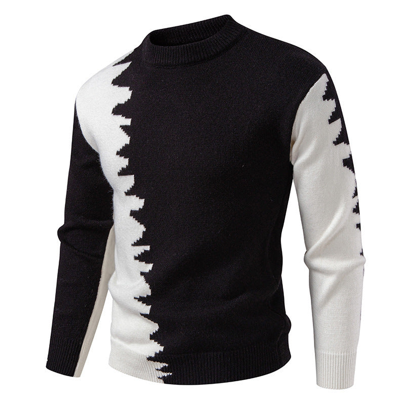 Modischer Herren Pullover Asymmetrisch Farben Hochkomfort