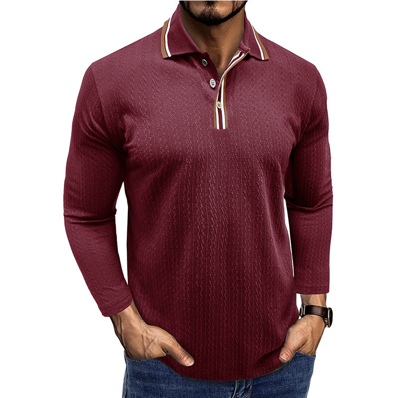 Herren Polo-Shirt Modern mit Struktur und Slim-Fit Kragen