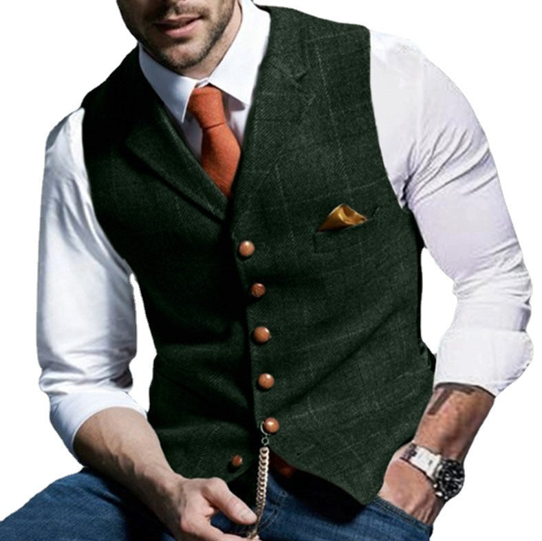 Herren Weste Modern mit Holzknöpfen Elegante Optik