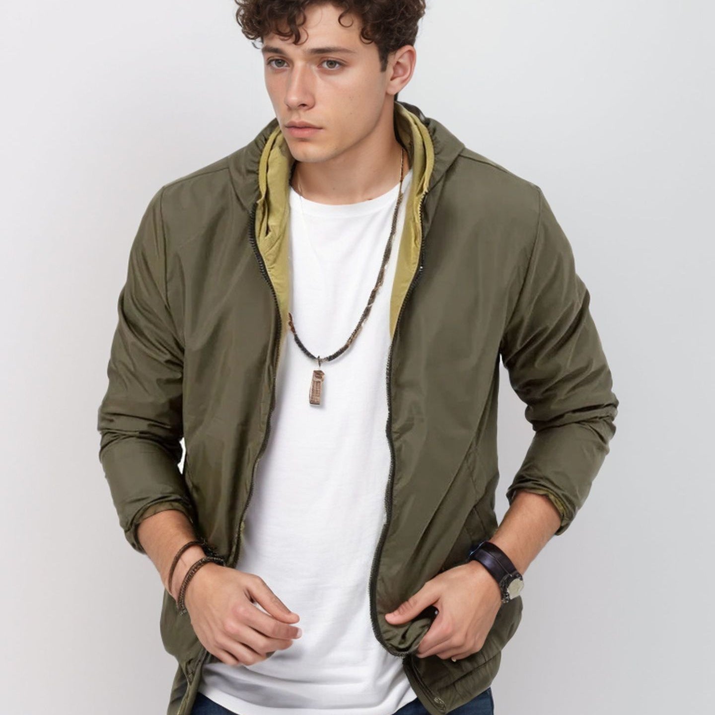 Herren Windbreaker Jacke Wasserdicht mit Taschen Outdoor - BerlinGlamour