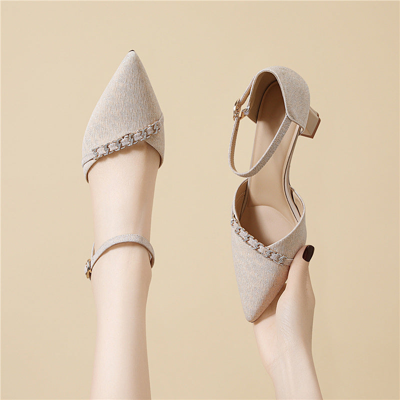 Damen Slingback Pumps Elegante Glitzer Schuhe