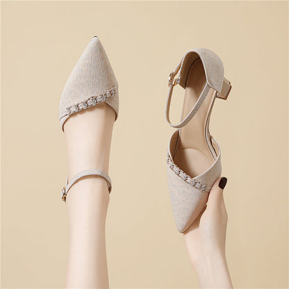 Damen Slingback Pumps Elegante Glitzer Schuhe