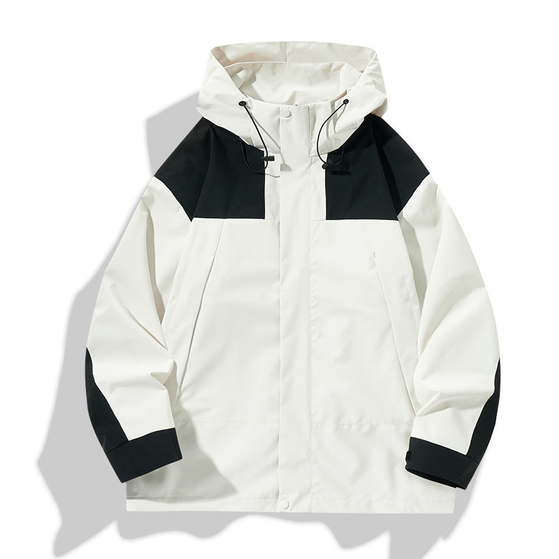 Wasserfeste Herren Windjacke Sportlich Schwarz