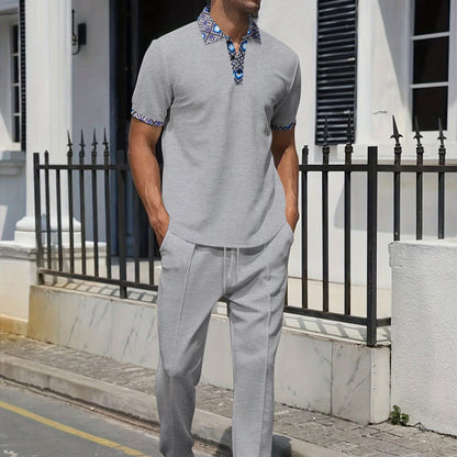 Herren Freizeit-Set Modern Stylisch mit Kragen