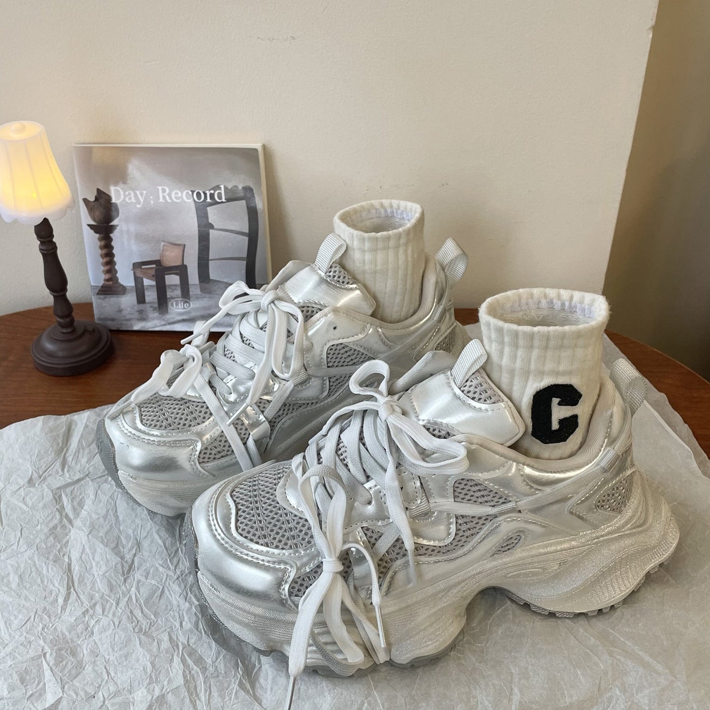 Damen Sneaker Sportlich Chunky Atmungsaktiv Reflektierend - BerlinGlamour