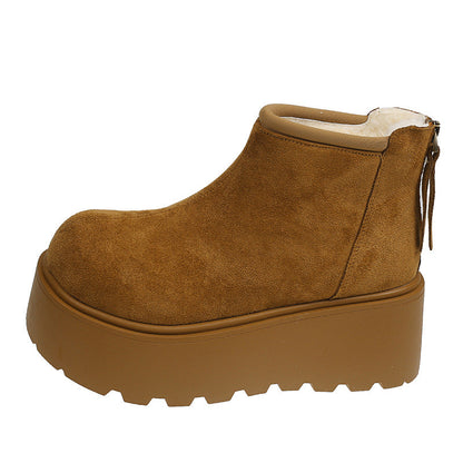 Damen Stiefelette Platform Warm Kuschelig Winter