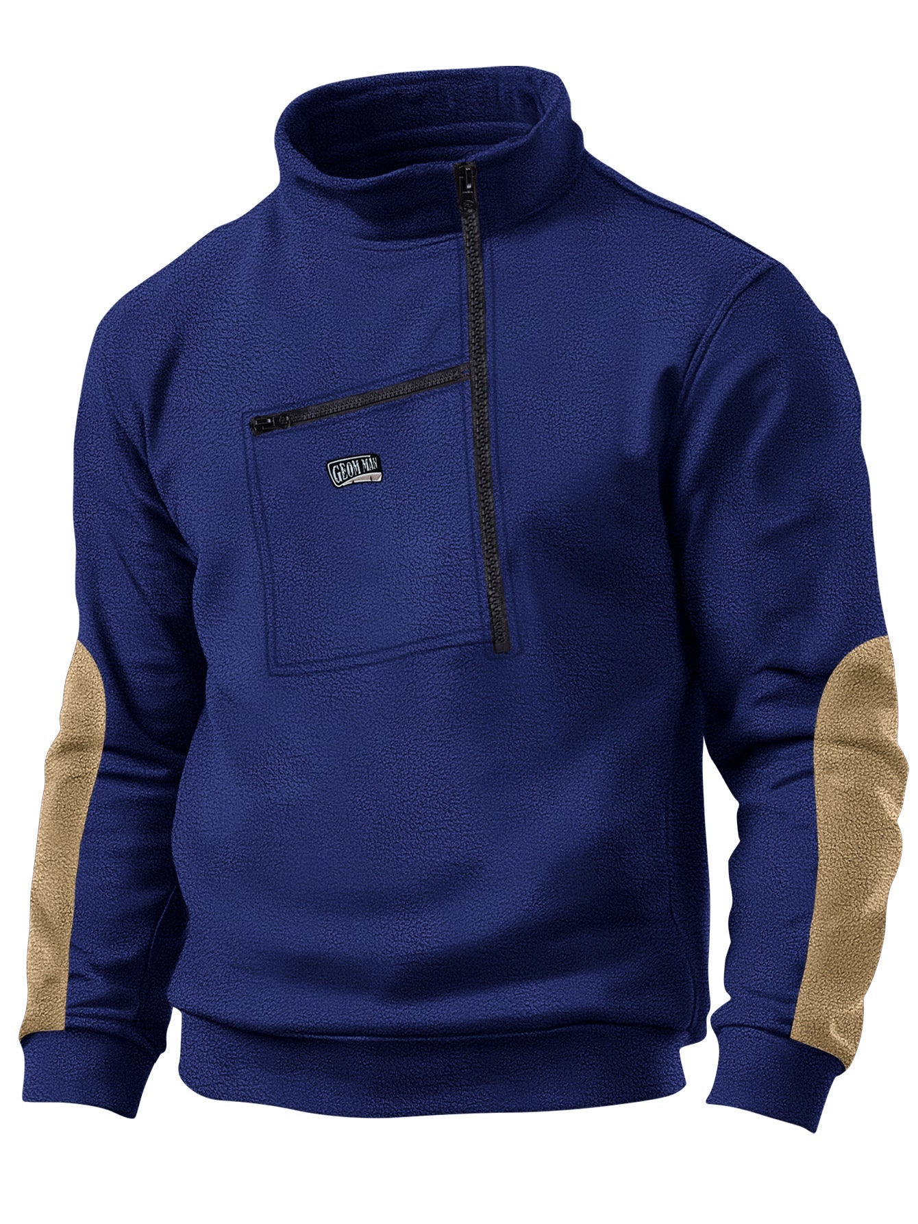 Herren Fleece-Pullover Kuschelig Warm Reißverschluss