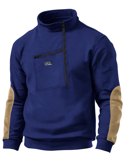 Herren Fleece-Pullover Kuschelig Warm Reißverschluss
