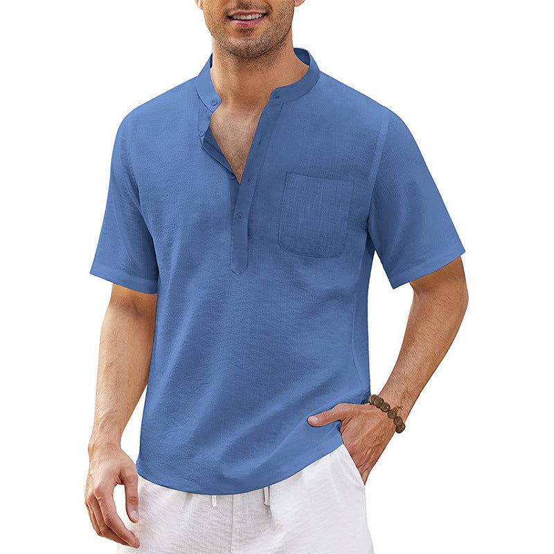 Herren Kurzarm-Shirt mit Brusttasche Hochwertig Modern