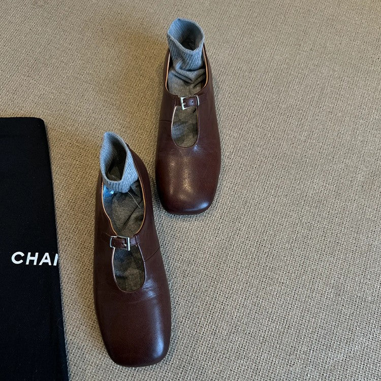 Damen Mokassins Elegante Schuhe mit Riemen Bequem