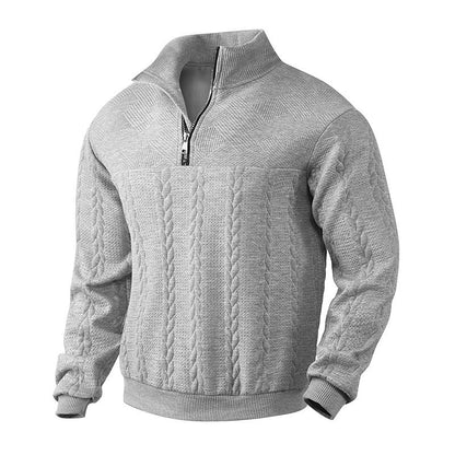 Strickpullover Herren Sportlich Reißverschluss Strukturiert