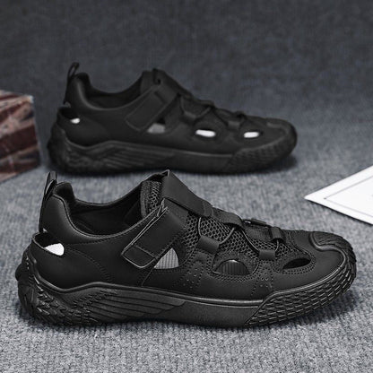 Damen Sandalen Offen mit Klettverschluss Rutschfest Sommer