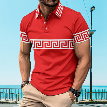Herren Poloshirt Modern Geschnürt Trendig