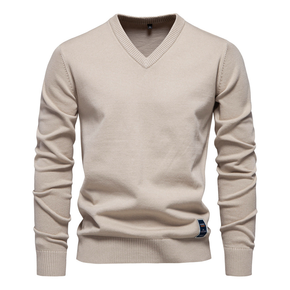 Herren Strickpullover V-Ausschnitt Fein Gestrickt Modern - BerlinGlamour