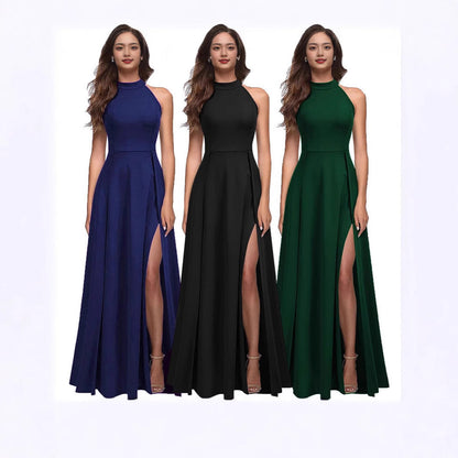 Damen Maxikleid Hochgeschlossen mit Seitenschlitz Elegant - BerlinGlamour