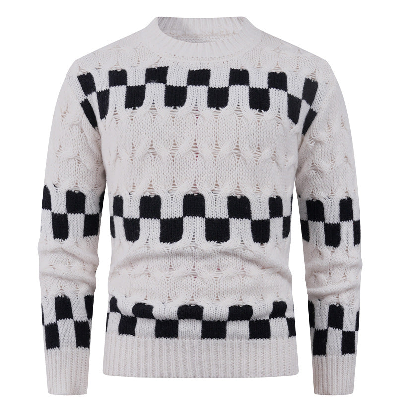Herren Strickpullover Geometrisch Modern Hochkragen